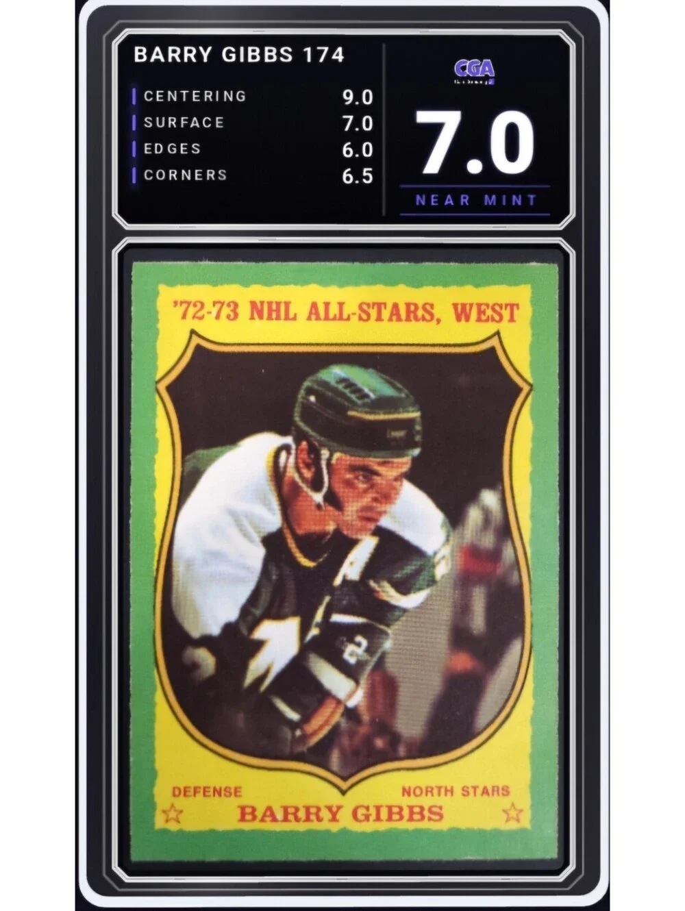 1973-74 O-Pee-Chee Hockey #174 Barry Gibbs North Stars - CGA 7.0 Digital Grade